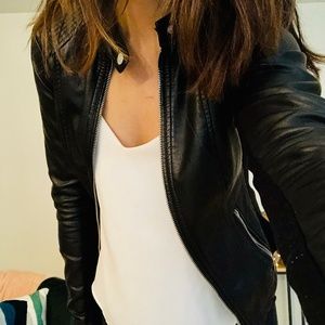 Faux Black Leather Jacket